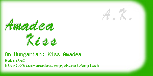 amadea kiss business card